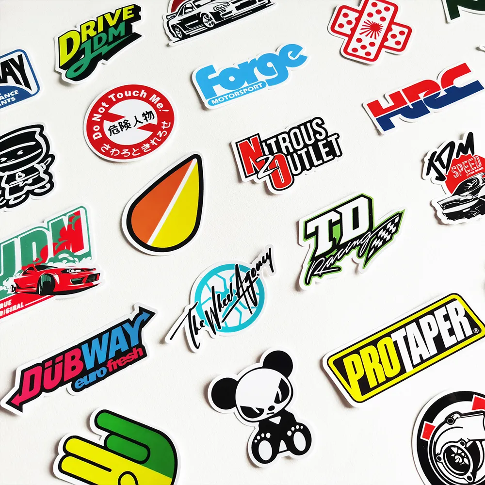 50/Cool JDM Waterproof Stickers For Car Racing, Motorcycle, Bike
